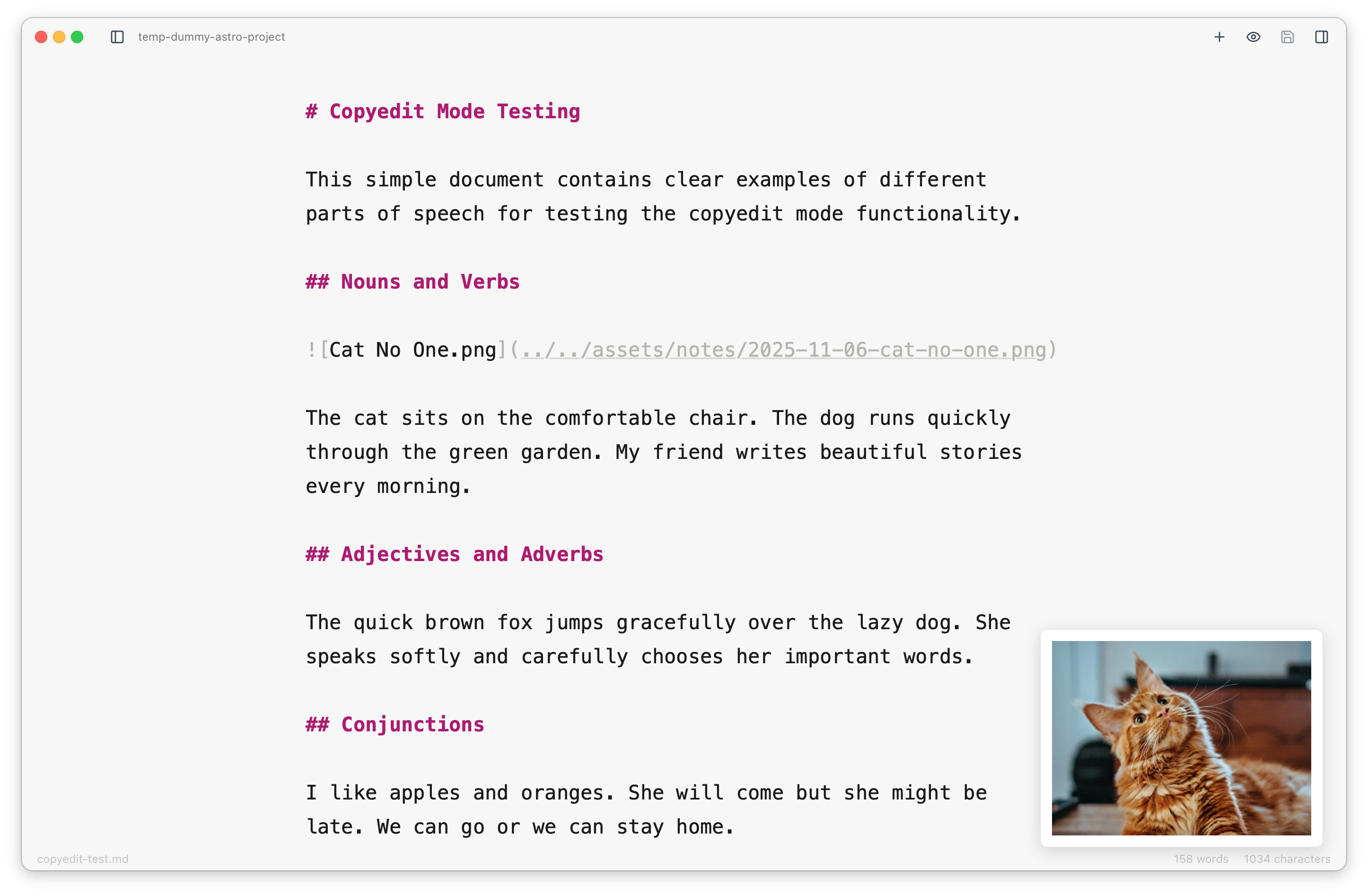 Image preview appearing when hovering over an image path in the editor